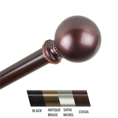 Central Design Central Design 4883-667 Julian 0.81 in. Curtain Rod; 66-120 in. - Cocoa 4883-667